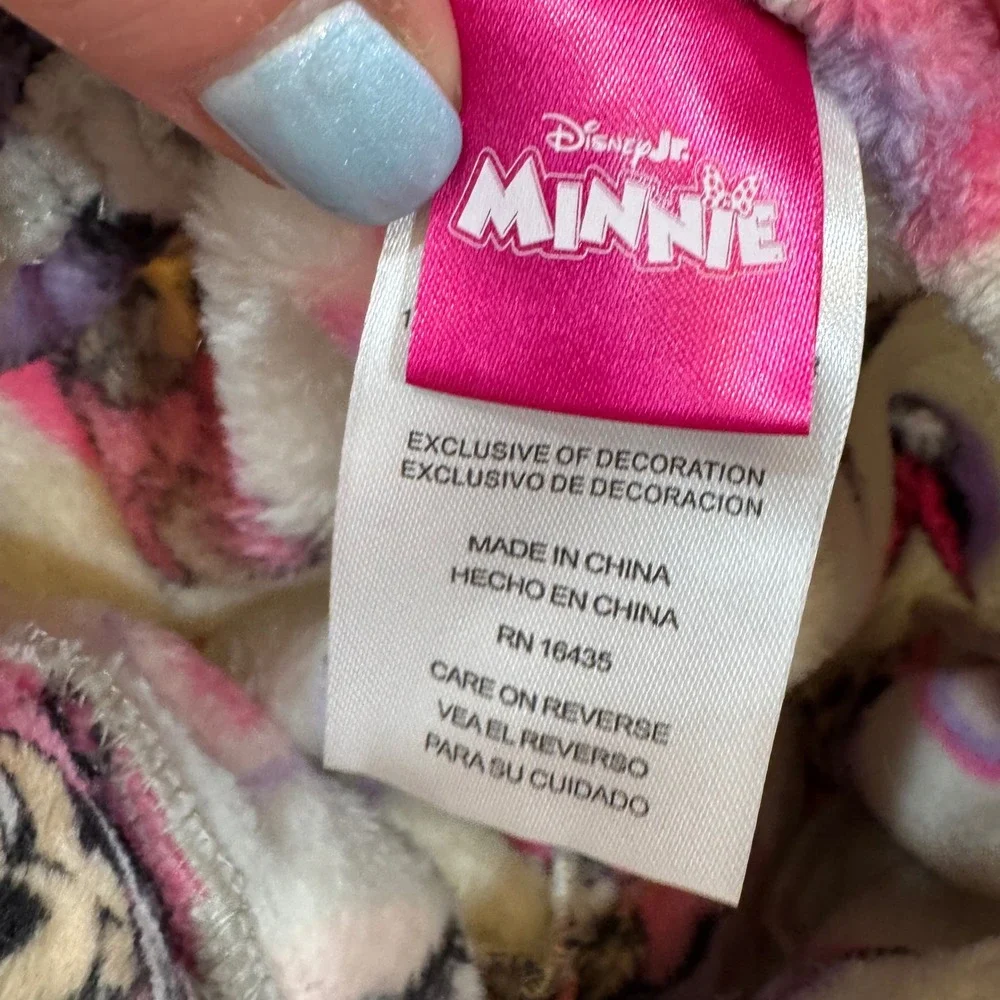 Disney Minnie Mouse Toddler Girls Plush Fleece Pajama Pants Cream Pink 3T